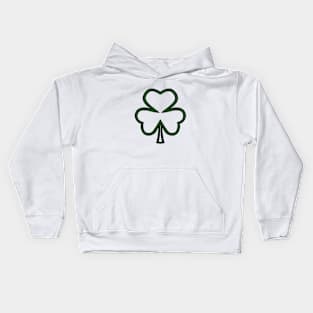 DARK Green Shamrock Kids Hoodie